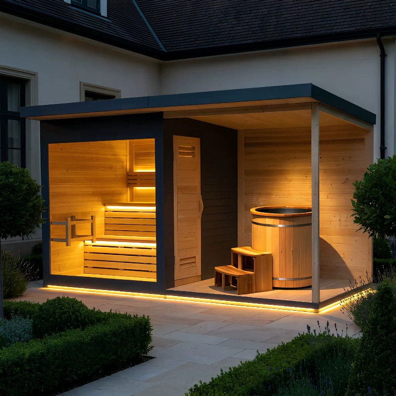 Wood Sauna Cabin Matching Ice  - đánh giá và giá Wellness Resort Spa
