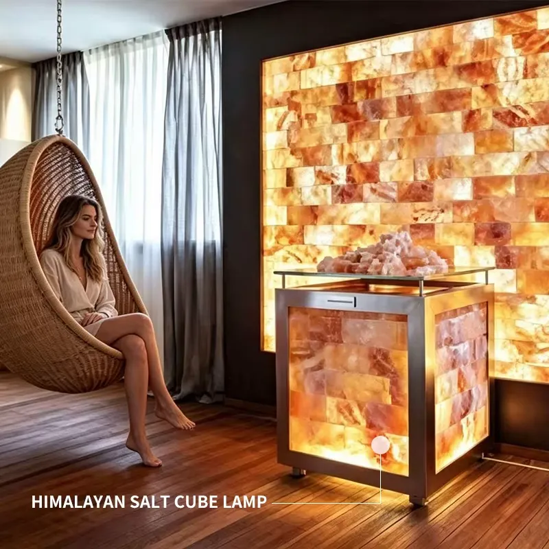 Himalayan Pink Salt Cube Lamp  - đánh giá và giá Spa Wellness Nature