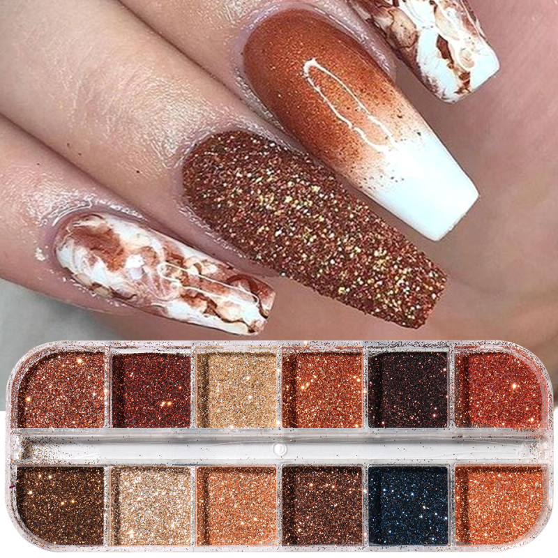 Shiny Coffee Brown Nail Glitte - đánh giá và giá Sugar Scrub Coffee