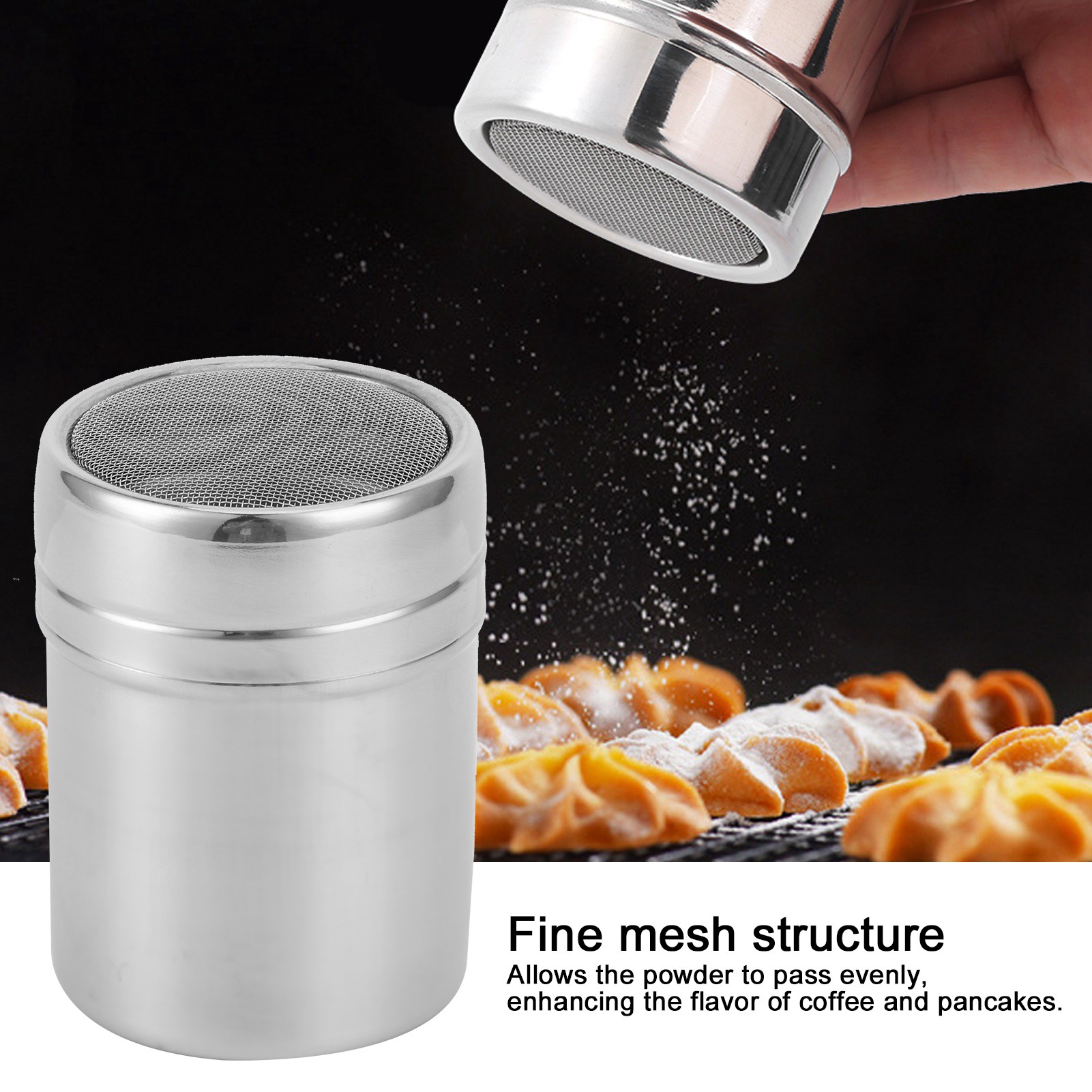 Fine Mesh Powder Shaker Stainl - đánh giá và giá Sugar Scrub Coffee